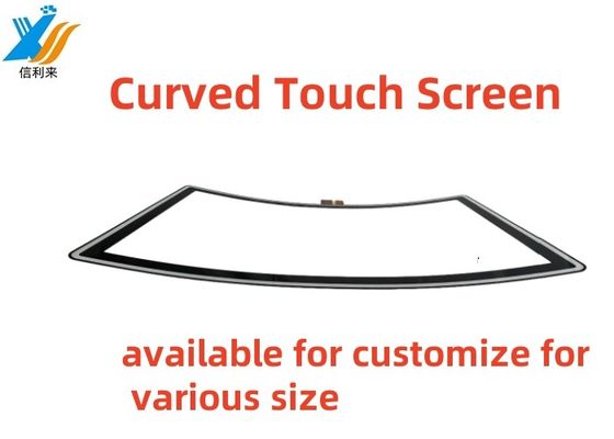 32 Inch Curved Touch Panel Multi touch waterproof oilproof Anti-UV AR/AG/AF Disesuaikan untuk tampilan komersial Mesin hiburan game