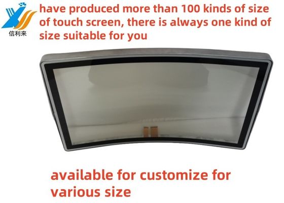 32 Inch Curved Touch Screen Panel Multi touch PCAP touch screen waterproof oilproof Anti-UV disesuaikan industri komersial jukebox medis