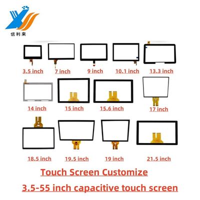 Sesuaikan Multi-size multi-touch projected capacitive (PCAP) GG GFF panel layar sentuh untuk mesin penjual otomatis pendidikan medis komersial industri