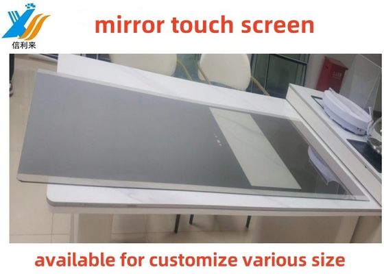 Hot sale Disesuaikan Multi touch Capacitive Touch Screen Smart Mirror waterproof LED Touch Screen Mirror untuk klub kebugaran