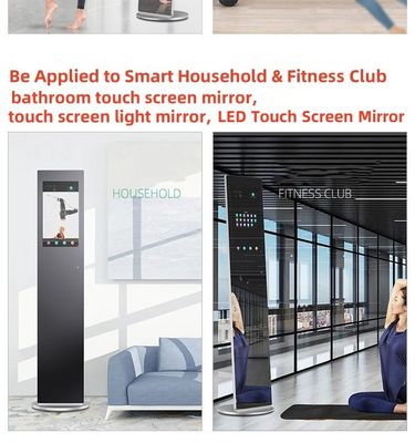 Kamar mandi yang dapat disesuaikan Multi-touch Capacitive Touch Screen Smart Mirror dengan waterproof oilproof Anti-UV LED Light Mirror