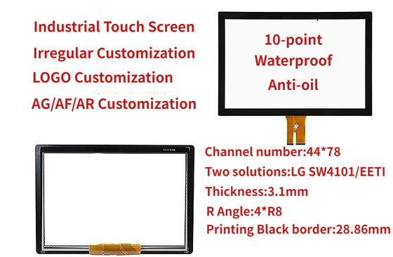 Hingga 10 Titik Multi Touch Screen Struktur G + G Untuk Peralatan Self-Service POS