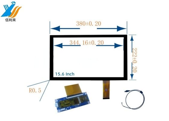 15.6 Inch Capacitive Touch Screen Panel dengan 10 Touch Point 1980*1280 Kaca untuk Aplikasi Medis