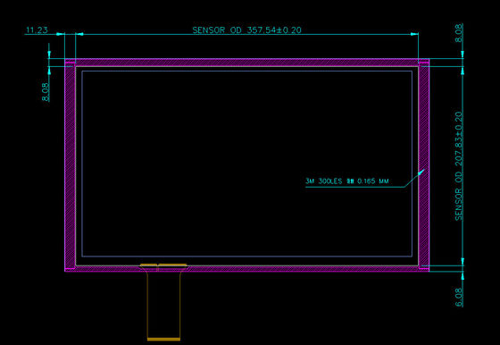 15.6 Inch Capacitive Touch Screen Panel dengan 10 Touch Point 1980*1280 Kaca untuk Aplikasi Medis