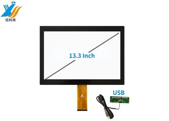 13.3'' Industrial Multi Touch Screen Panel dengan USB dan IIC Interface Struktur G+G