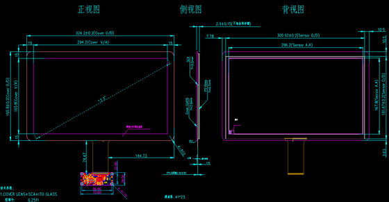 13.3'' Industrial Multi Touch Screen Panel dengan USB dan IIC Interface Struktur G+G