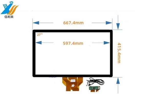 27 inci Capacitive layar sentuh dengan tipe USB Interface untuk Industrial Human Machine Interface