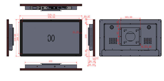 21.5 Inch Touch Screen Monitor 5ms Response Time 178° sudut pandang untuk kebutuhan