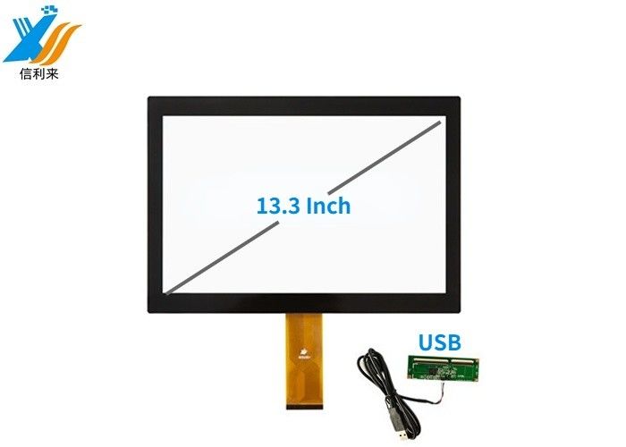 13.3'' Industrial Multi Touch Screen Panel dengan USB dan IIC Interface Struktur G+G
