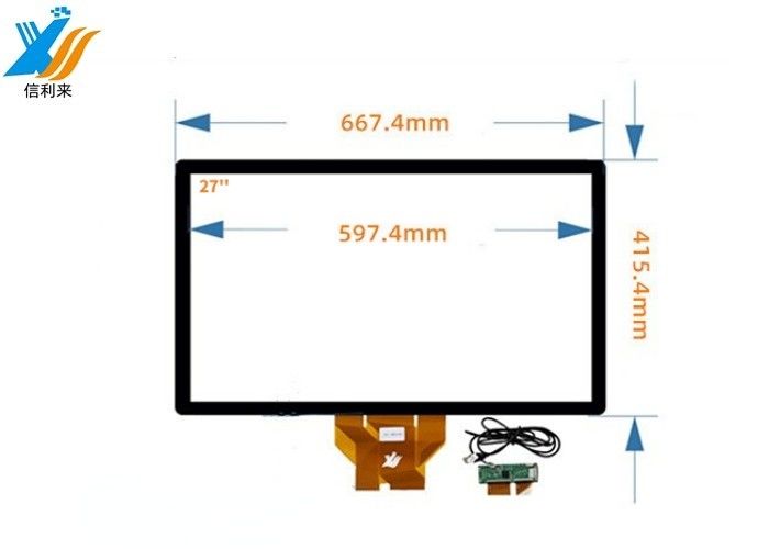 27 inci Capacitive layar sentuh dengan tipe USB Interface untuk Industrial Human Machine Interface